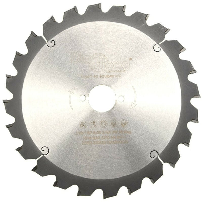 Diamwood - Lame de scie circulaire hm débit d. 216 x Al. 30 x ép. 2,8/1,8 mm x Z24 Alt nég pour bois