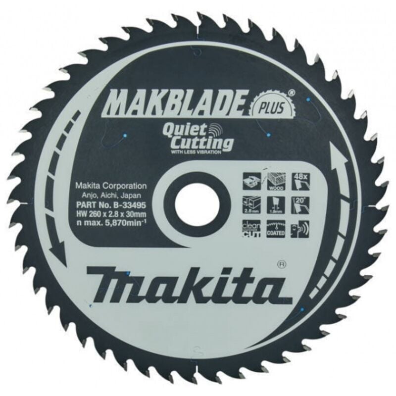 Makita - B-33495 Lame de scie circulaire tct 260x30mm 48T Bois