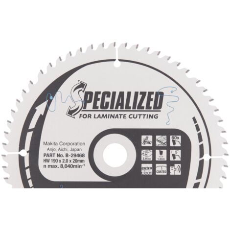 Lame de scie circulaire Makita, 190 x 20 mm, 60 dents 190 x 20 mm - 60 dents