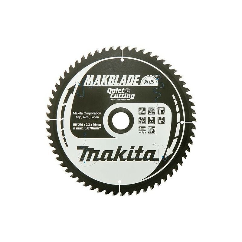 Makita - Lame de scie circulaire ø 260 x 30 mm 60 dents pour bois