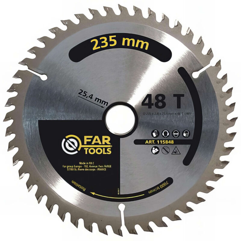 Fartools - Lame de scie circulaire carbure d. 235 x 25,4 x 2,4 mm 48 dents