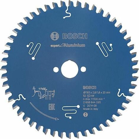 Lame de scie circulaire pour aluminium, 165 x 20 mm