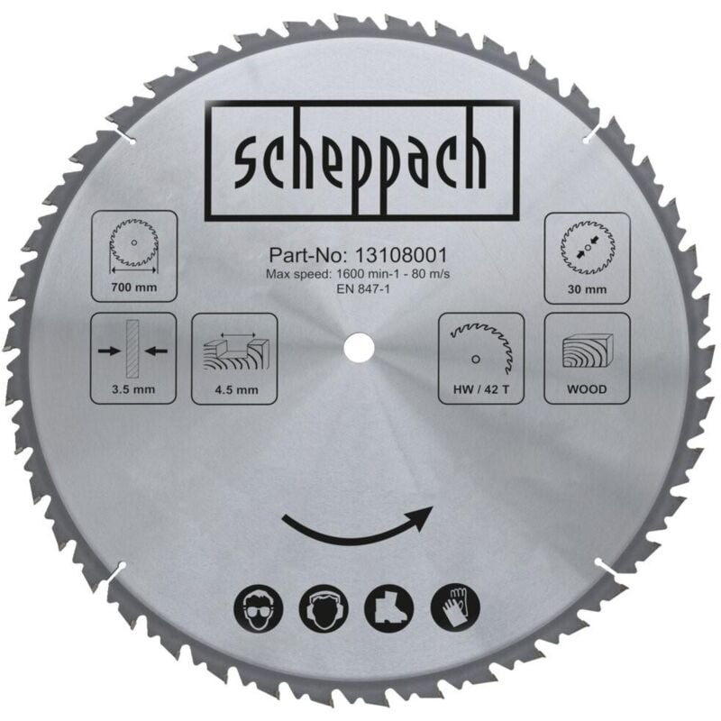 Scheppach - Lame de scie circulaire pour bois 700x30x45mm 42t