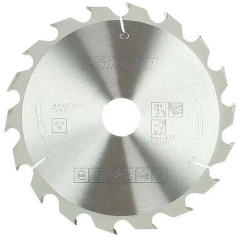 Lame de scie circulaire pour bois HIKOKI 752431 185x30x1,6mm 18 dents