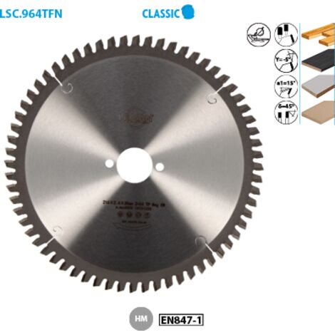 Lame de scie circulaire pour machine à onglets Classic ø 305 Alésage 30 Ep. 3,0/2,0 Nbrnts 84