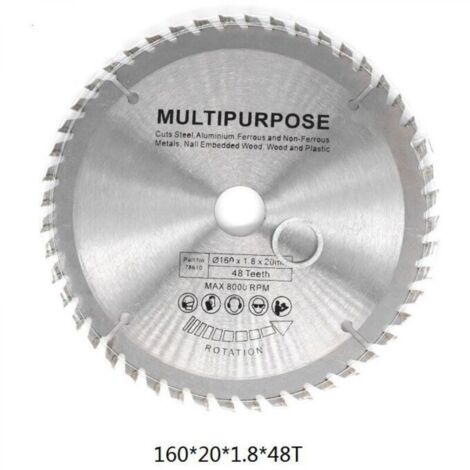 Lame de scie circulaire  Silver Disque rotatif pour la coupe du bois 60 dents，160 mm