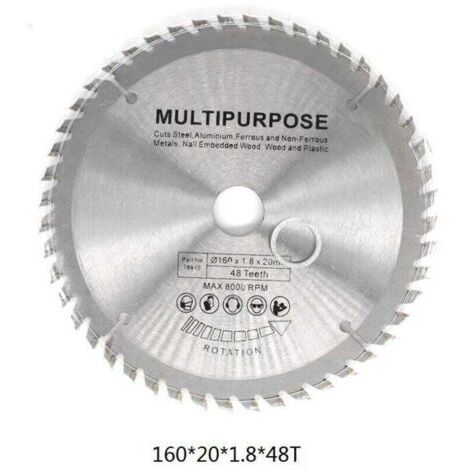Lame de scie circulaire Silver Disque rotatif pour la coupe du bois 60 dents，160 mm