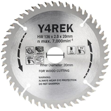Lame de scie circulaire TCT carbure 136×20mm 30T/48T, coupe métal et bois, outil de coupe multi-usages
