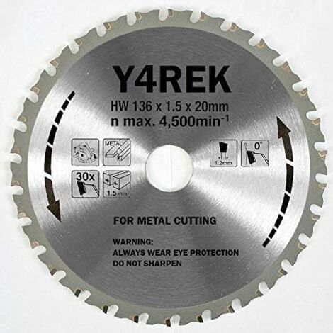 Lame de scie circulaire TCT carbure 136x20mm 30T/48T, lame de coupe fer et bois, outil polyvalent