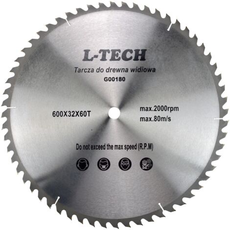 Lame de scie circulaire TCT pour bois Ø600x32 60 dents