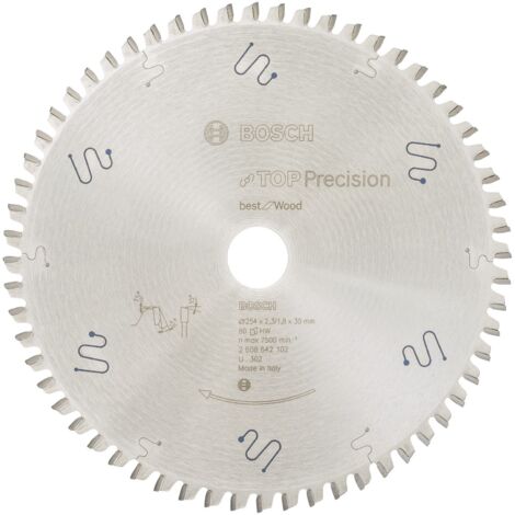 Lame de scie circulaire Top Precision Best for Wood Bosch, 254 x 30 x 2,3 mm, 60 - 2608642102