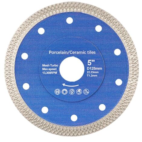 Lame de scie durable pour la coupe de carrelage, marbre, dalles de pierre et granit, 125 x 22,23 mm