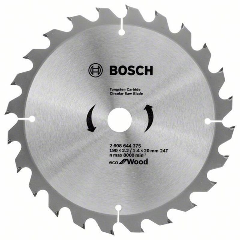 Decoupeuse dispositif de coupe Bosch 2608644375 Scie à dents ECO Optiline Wood 190 x 20mm 24z - vue 2