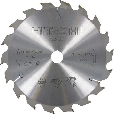 Lame de scie Hitachi 190x1 6x20 0 mm Z18