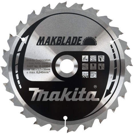 Lame de scie Makita 190x2 2x20 0 mm Z24 5°