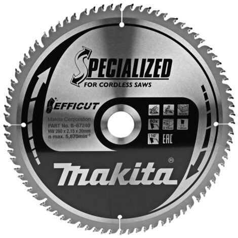 Lame de scie Makita EFFICUT 260x2 15x30 0 mm Z80 10°