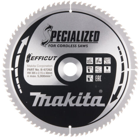 Lame de scie Makita EFFICUT 305x2 15x30 0 mm Z80 10°