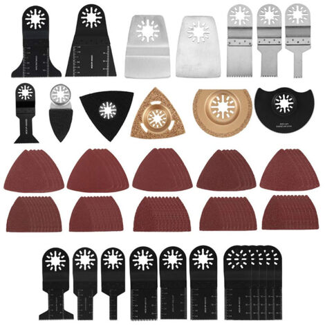 Lame de Scie Oscillante, 100 Pcs Outil Multifonction lame, Saw Blades Accessoires Kit, Outils Oscillants Multifonctions universelle