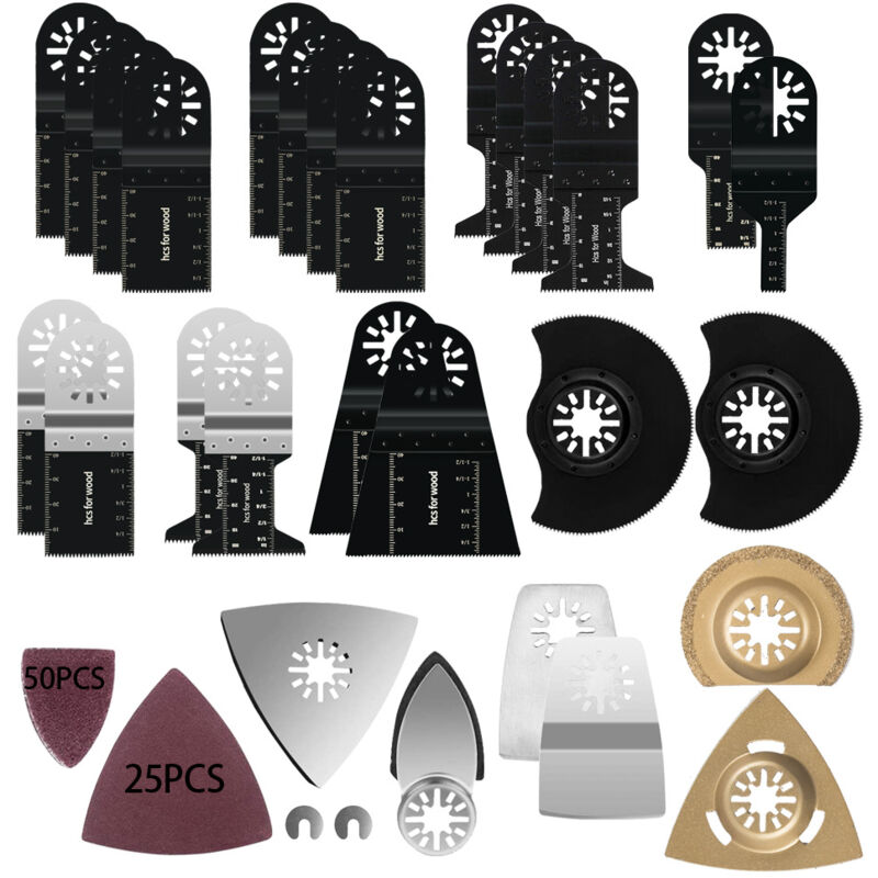 Lame de Scie Oscillante, 105 Pcs Outil Multifonction lame, Saw Blades Accessoires Kit, Outils Oscillants Multifonctions universelle，DOLASO