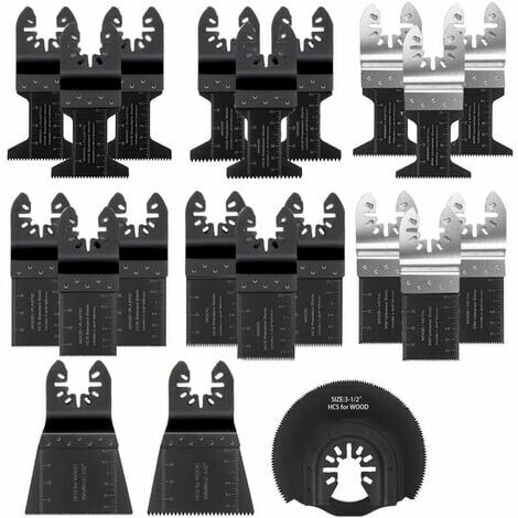 Lame De Scie Oscillante, Ensemble D'Outils Multifonctions Hybrides 21 Pièces Avec Accessoire Multi-Outils Oscillant Universel À Dégagement Rapide Pour Couper L'Outil Multifonction Universel (Noir)