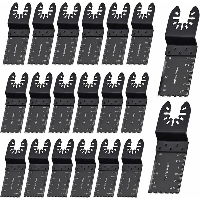 Lame de scie oscillante universelle en métal et bois - 20 pièces - 35 mm - Outil multifonction à dégagement rapide pour DeWalt, Craftsman, Bosch,