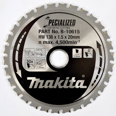Lame de scie pour le métal Makita 136x1 5x20 0 mm Z30 0°