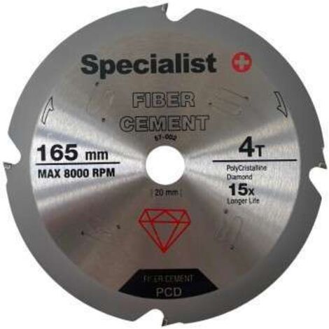 Lame de scie pour plaques de fibres de ciment Specialist 165x20 mm