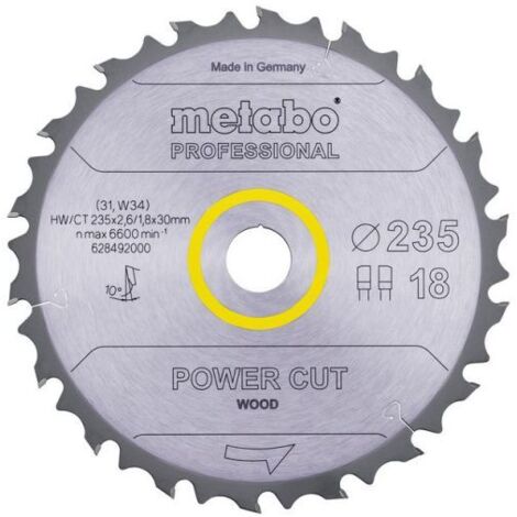 Lame de scie « power cut wood - professional », 235x2,6/1,8x30, Z18 FZ/FA 10° (628492000)