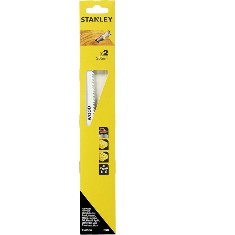 Stanley - STA21252-XJ Lames de scie alternative hcs Finition fine 305 mm Bois 2 pièces