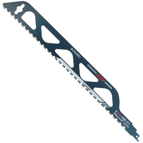 Lame De Scie Sabre - Acier Allié Avec Dents En Carbure De Tungstène - Pour Béton Cellulaire Brique Ciment Fibre De Verre - 455 X 51 X 1 5 Mm - Lot De 1
