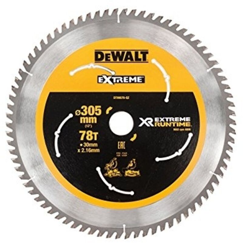 Dewalt DT99576 QZ Lame de scie circulaire stationnaire XR Runtime 305x30mm 78 dents Lame scie stationnaire