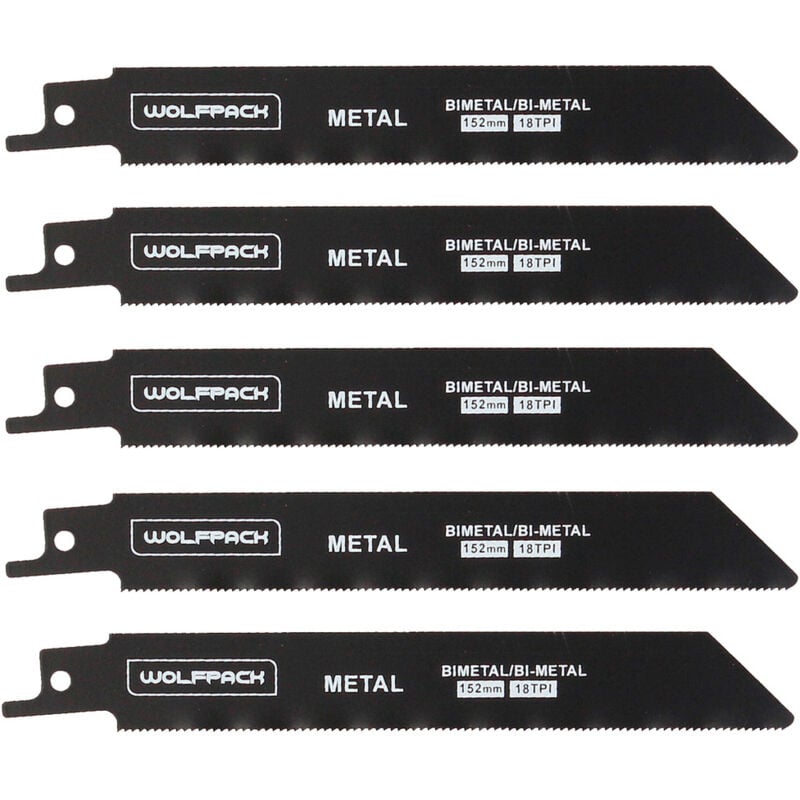 Lame de scie sabre pour métaux 152 mm. 18 tpi. 5 pièces
