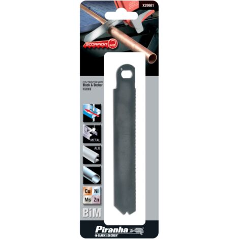 Lame de scie sabre X29981 – Coupes rapides sur métaux – Compatible scies Scorpion KS890/KS880/RS890 – Pour travaux de bricolage – Piranha
