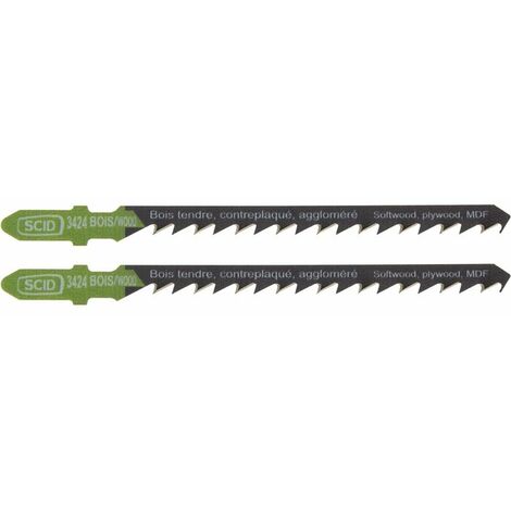 Lame de scie sauteuse bois accroche en T SCID - Epaisseur 1,25 mm - Longueur 100 mm - Vendu par 2