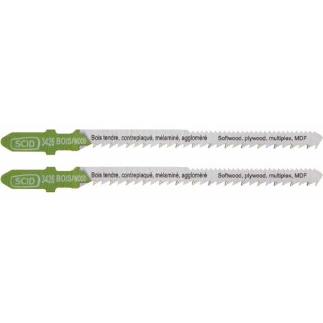 Lame de scie sauteuse bois accroche en T SCID - Epaisseur 1,45 mm - Longueur 100 mm - Vendu par 2