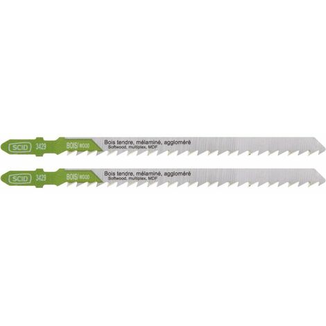 Lame de scie sauteuse bois accroche en T SCID - Epaisseur 1,45 mm - Longueur 132 mm - Vendu par 2