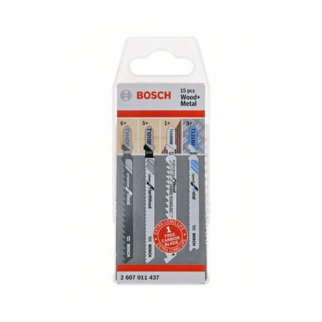Pack de 15 lames de scie sauteuse Bosch pour bois  métal