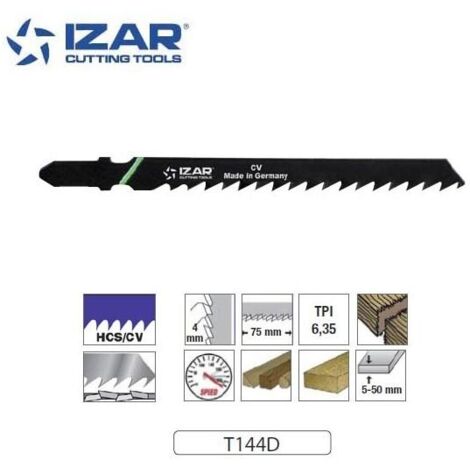 Lame de scie sauteuse coupe rapide 100mm TPI8.5 - paquet 3 PCS - IZAR (T144D)