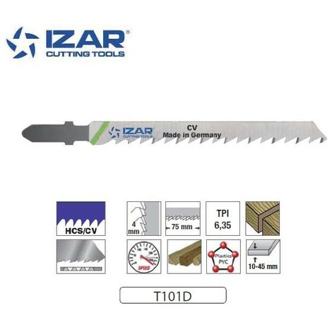 lame de scie sauteuse Izar T101D coupe rapide 100mm TPI6.35 (x3)