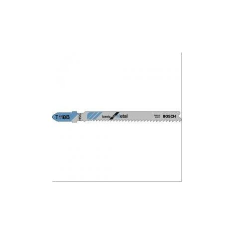Lame de scie sauteuse pour métaux - T118B Bosch L=92mm - boîte de 5