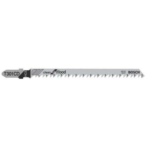 Lame de scie sauteuse T 301 CD Clean pour bois 117 mm (5 pcs.) - BOSCH