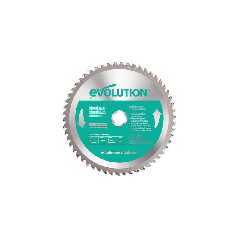 Evolution - Lame de scie Spécial coupe Aluminium 180 mm - 54 dents
