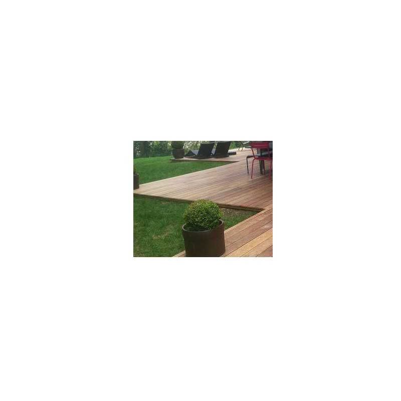 Promo Lame de Terrasse Cumaru kd 21x145 Lisse 2 Faces 2.45m