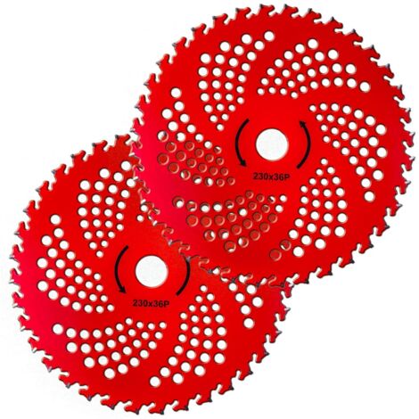 Lame de tondeuse en alliage, disque de coupe 9 pouces 36 dents rouge, accessoire débroussailleuse jardin, lot de 2 pièces