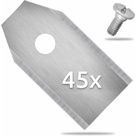Lame de tondeuse,45 Pcs Lames de Rechange en Acier Inoxydable, Lame Robot Tondeuse Compatible avec Husqvarna Automower/Gardena/Yardforce/Sileno/McCulloch - avec vis