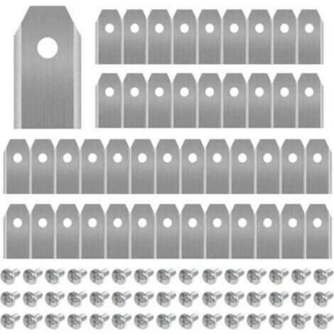 Lame de tondeuse,45 x Lames de Couteau en Titane pour Toutes Les Tondeuses Robotiques Husqvarn/Automower/ Yardforce/Gardena(3g-0.75mm) Avec 45 Vis, Lames de Rechange pour Modèles 105,310,315,