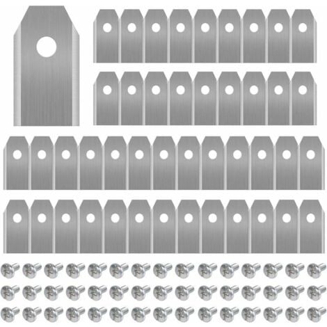 Lame de tondeuse,45 x Lames de Couteau en Titane pour Toutes Les Tondeuses Robotiques Husqvarn/Automower/ Yardforce/Gardena(3g-0.75mm) Avec 45 Vis, Lames de Rechange pour Modèles 105,310,315,,TRIMEC