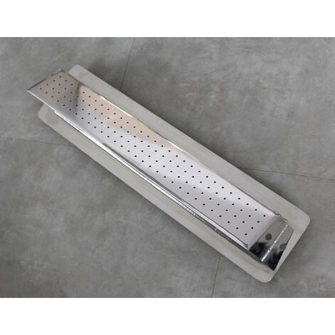 Lame d'eau cascade INOX Bec Verseur Pluie Largeur 50cm / Embase murale : 56cm par 13cm