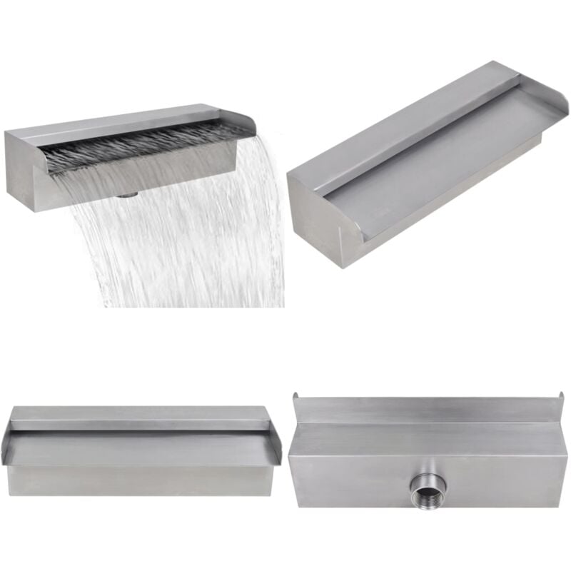 Vidaxl - Lame d'eau rectangulaire 30 cm Acier inoxydable pour piscine - fontaine de piscine - fontaines de piscine - Home & Living - Argent