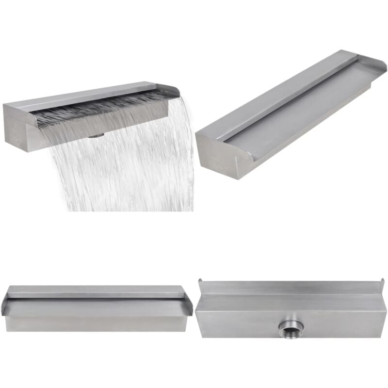 Vidaxl - Lame d'eau rectangulaire 45 cm Acier inoxydable pour piscine - fontaine de piscine - fontaines de piscine - Home & Living - Argent